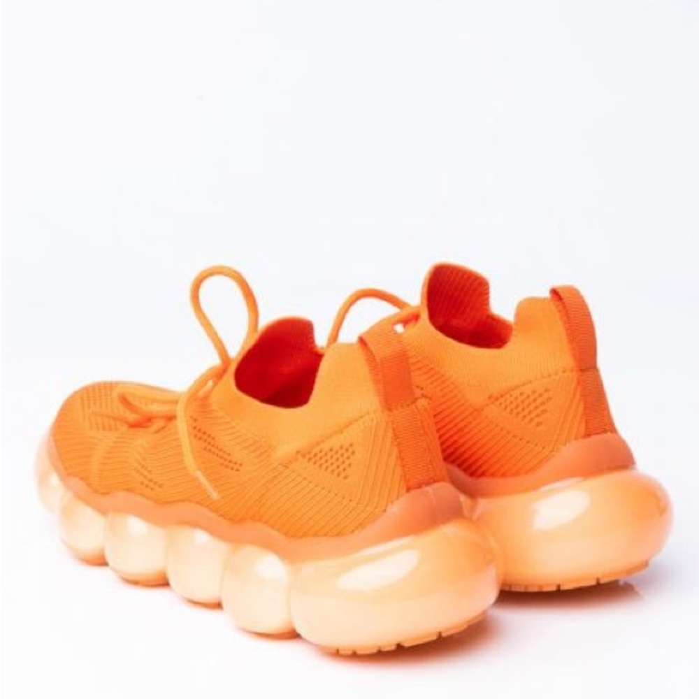 Azalea Wang Orange Sock Trainer Retro Fashion Sneaker - Picture 3 of 4